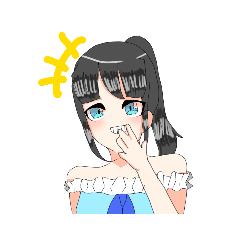 [LINEスタンプ] ポニテちゃん（肩出しワンピ）