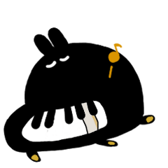 [LINEスタンプ] うごく♪うさピアノ