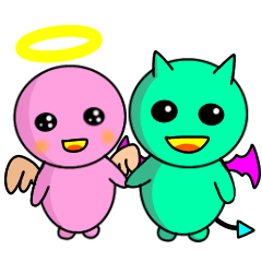 [LINEスタンプ] チビ悪魔とチビ天使