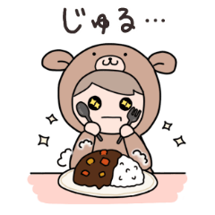 [LINEスタンプ] あいう大学生くまっこ