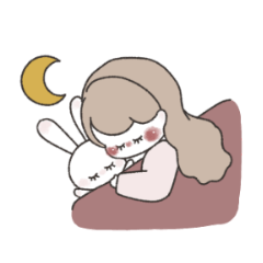 [LINEスタンプ] [moRaのスタンプ]女の子luneちゃんとうさぎ