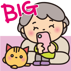 [LINEスタンプ] ばぁば❤︎LINE始めました❤︎Big [英語]