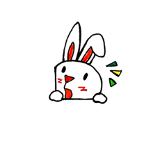 [LINEスタンプ] 元気な角っ子うさぎ