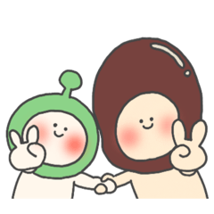 [LINEスタンプ] あずき星人とえだまめちゃん。