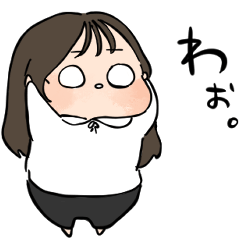 [LINEスタンプ] ロングヘア女の子(下ろし髪)