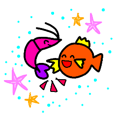 [LINEスタンプ] カラフルお魚フレンズ