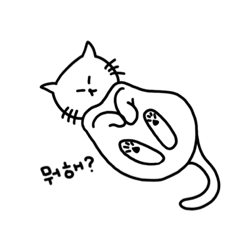 [LINEスタンプ] 素朴な猫奴(韓国語)