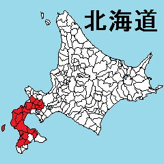 [LINEスタンプ] 北海道の市町村地図 その3の画像（メイン）
