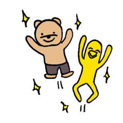 [LINEスタンプ] くまきちとくちなが