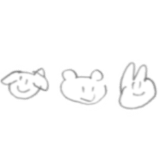 [LINEスタンプ] 落書きなかよしくまとうさぎといぬ