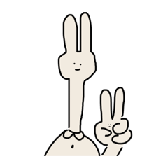 [LINEスタンプ] 首の長いうさぎ