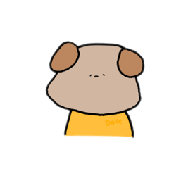 [LINEスタンプ] きいろいふくのいぬ