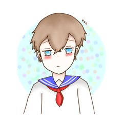 [LINEスタンプ] セーラー服着た男の子くん