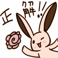 [LINEスタンプ] ウサギたちのクイズ研究部！