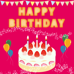 [LINEスタンプ] 誕生日 おめでとう お祝い ケーキ ②