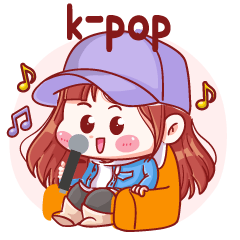 [LINEスタンプ] KPOP少女、好き。好き。