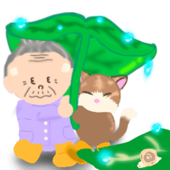 [LINEスタンプ] おばーちゃんの梅子さんと猫の茶子