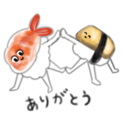 [LINEスタンプ] 美脚なエビと卵の寿司スタンプ2