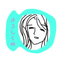 [LINEスタンプ] シンプル線画お姉さんスタンプ
